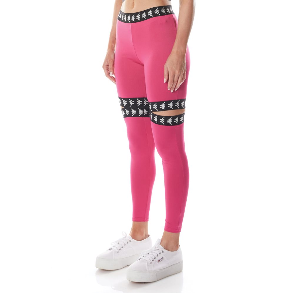 Leggins Kappa 222 Banda Doshy Rosas Negros | 39260-BOYT