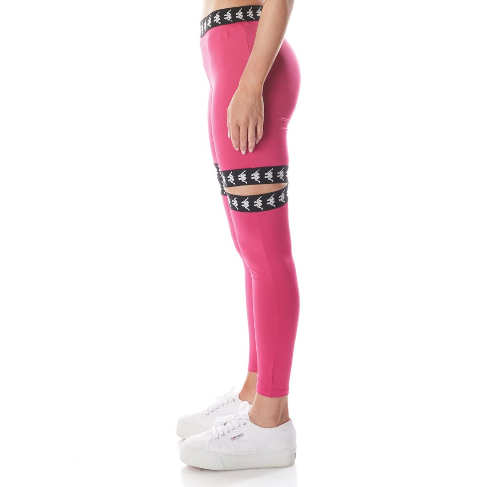 Leggins Kappa 222 Banda Doshy Rosas Negros | 39260-BOYT