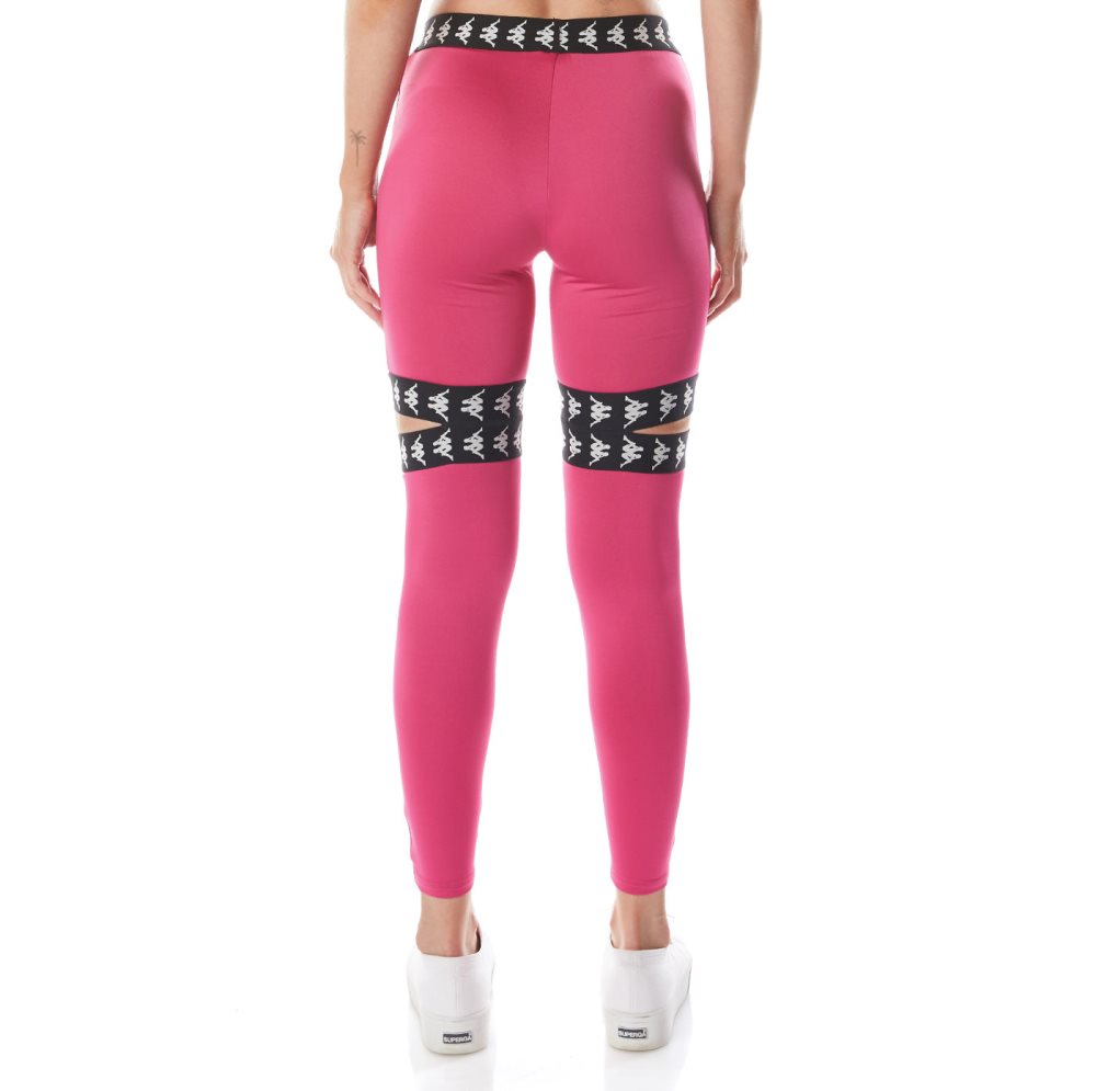 Leggins Kappa 222 Banda Doshy Rosas Negros | 39260-BOYT