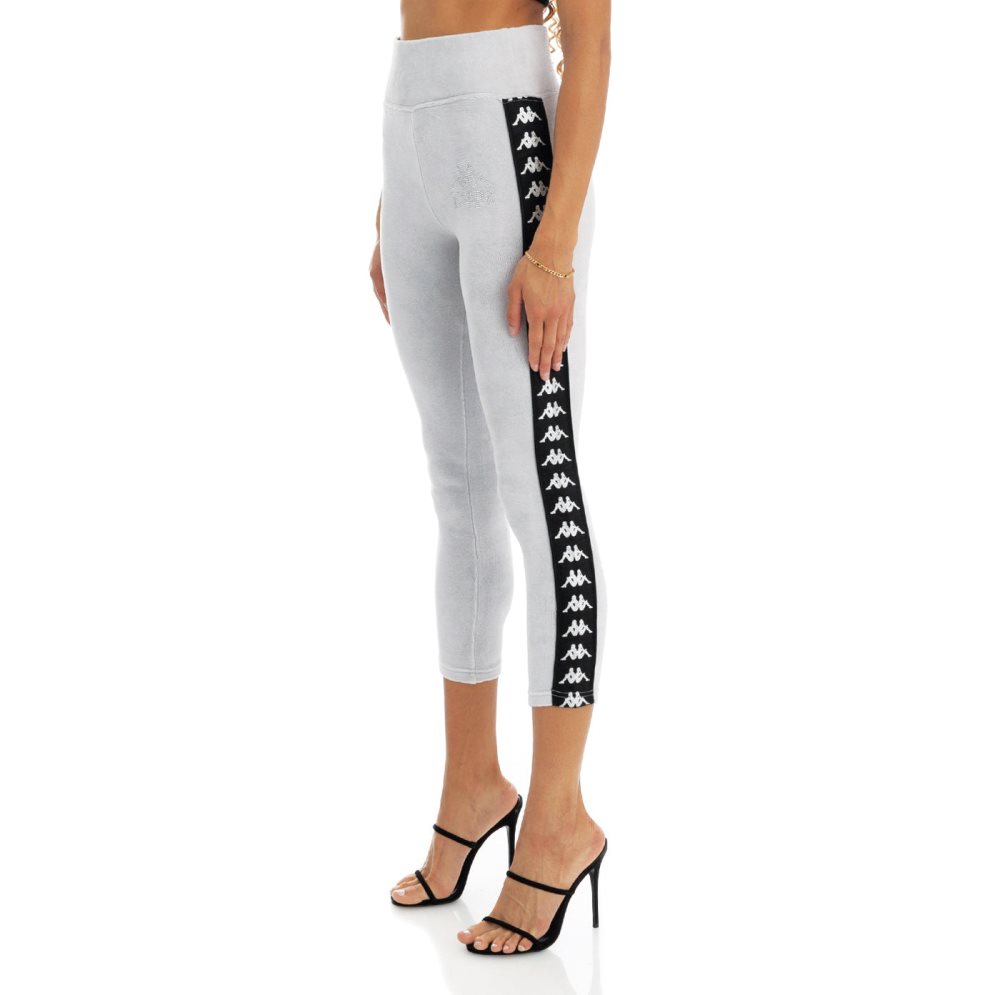 Leggins Kappa 222 Banda Slit Grises | 73194-DSYF