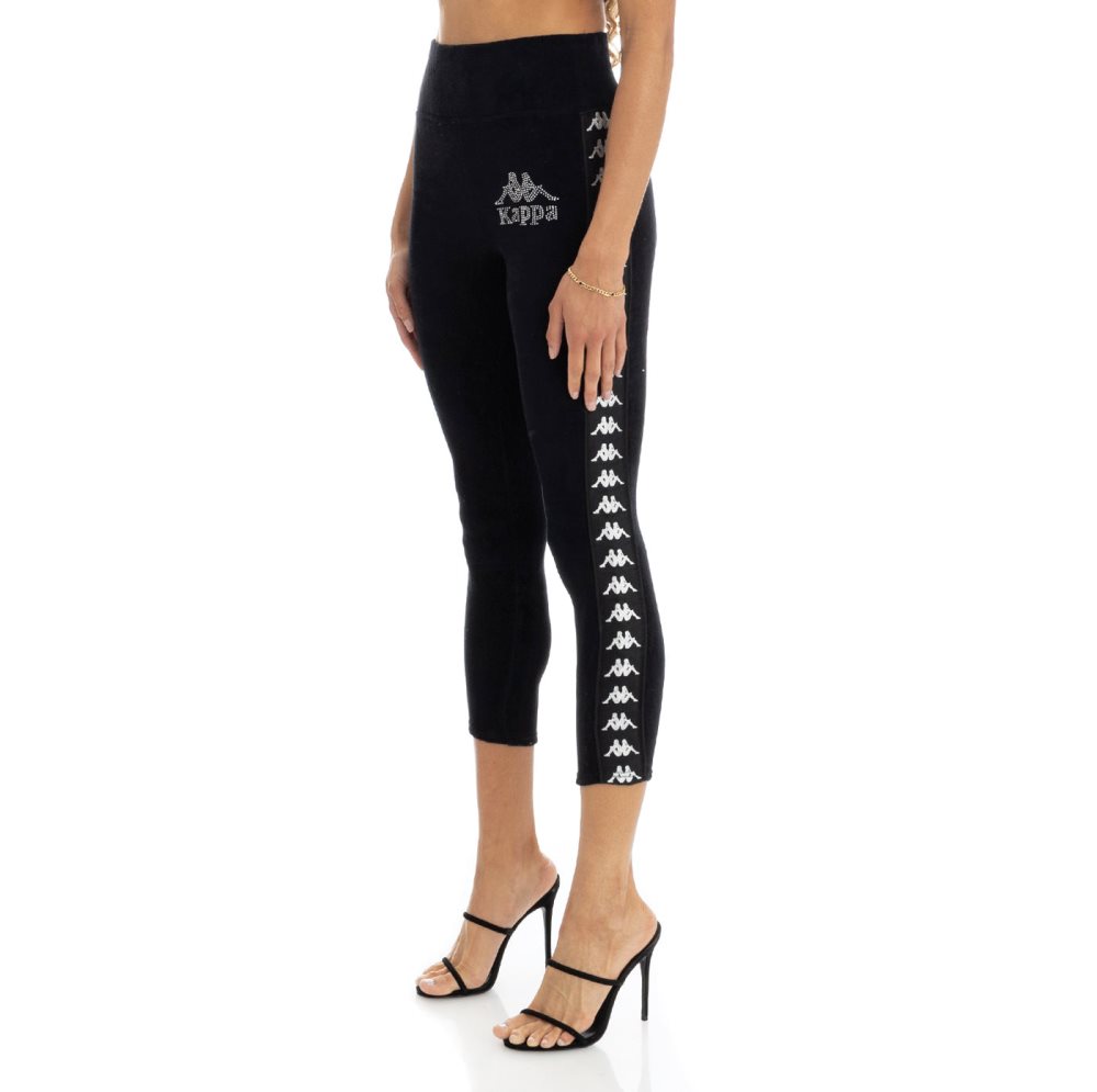 Leggins Kappa 222 Banda Slit Negros | 42937-RTOB