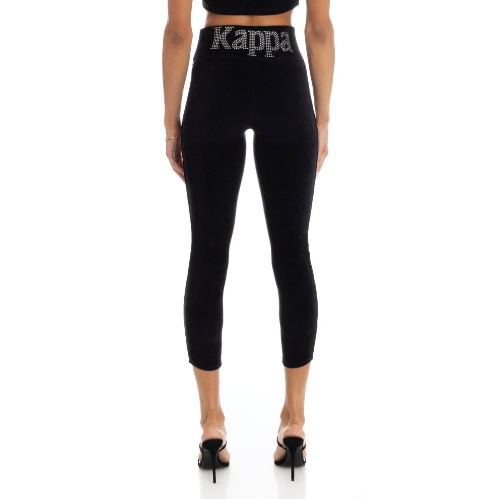 Leggins Kappa 222 Banda Slit Negros | 42937-RTOB