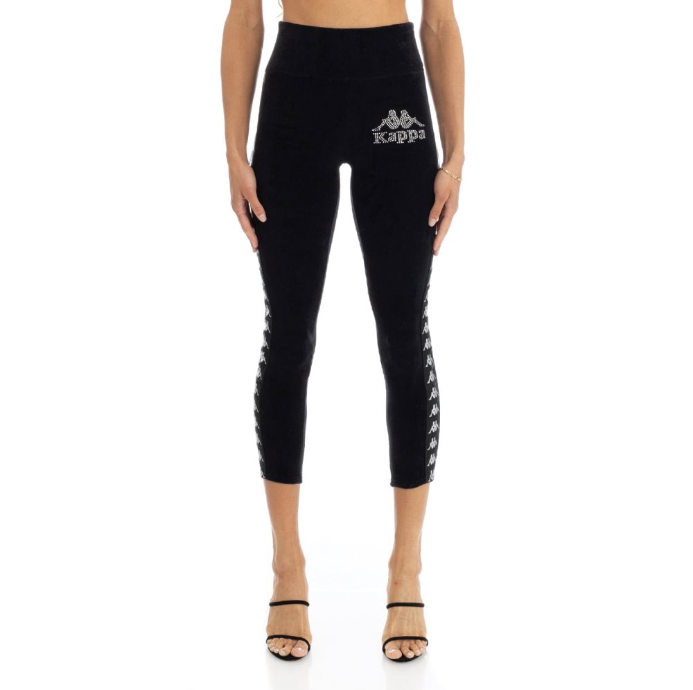 Leggins Kappa 222 Banda Slit Negros | 42937-RTOB