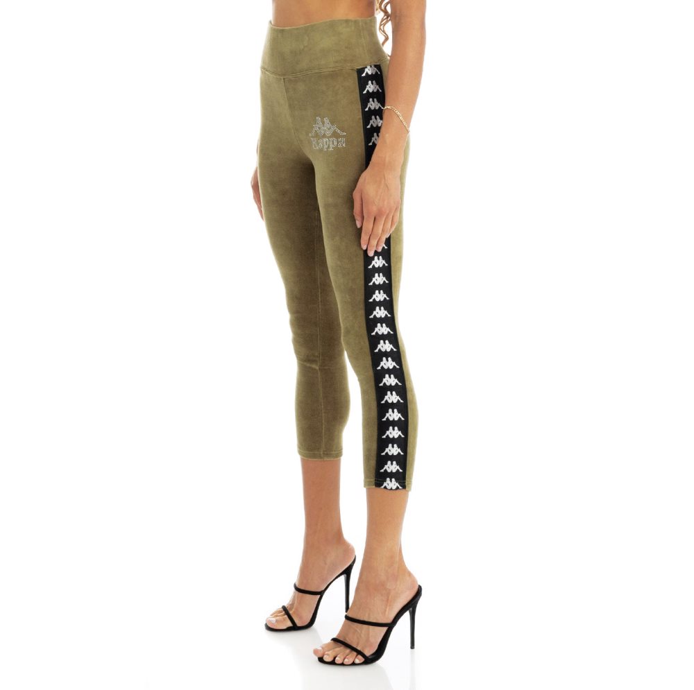 Leggins Kappa 222 Banda Slit Verdes Verde Oliva | 73159-RSAD