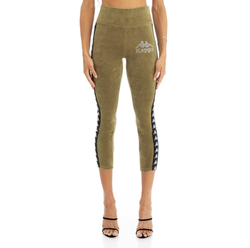 Leggins Kappa 222 Banda Slit Verdes Verde Oliva | 73159-RSAD