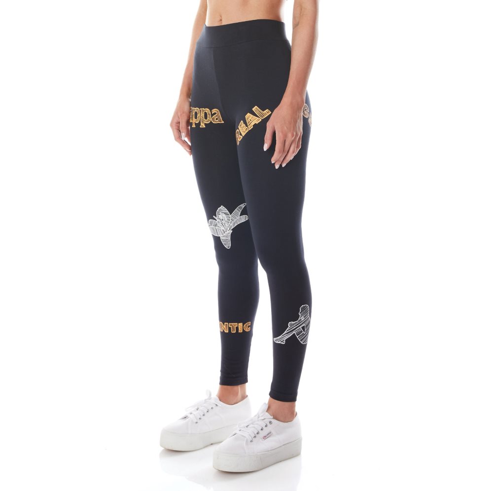 Leggins Kappa Authentic Graphik Taila Negros Naranjas Claro | 45093-QHTX