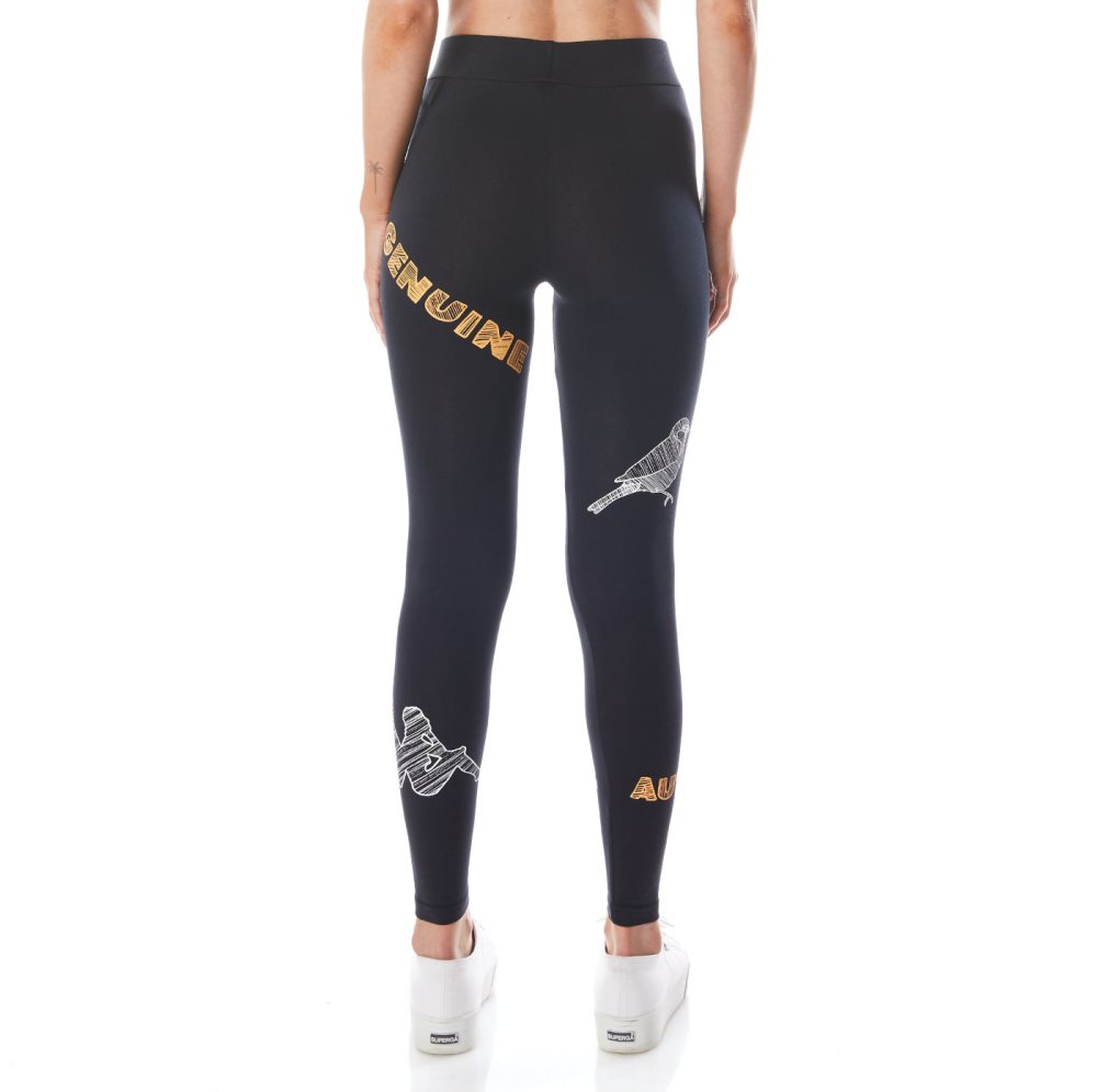 Leggins Kappa Authentic Graphik Taila Negros Naranjas Claro | 45093-QHTX