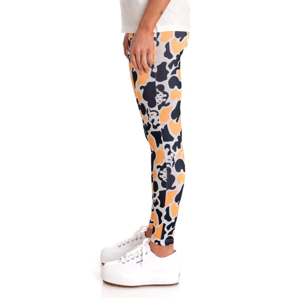 Leggins Kappa Authentic Palissa Negros Naranjas Claro | 46519-ZDXV