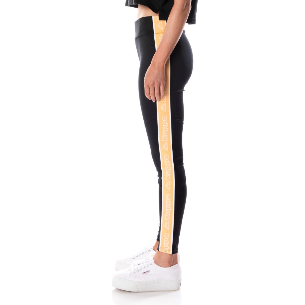 Leggins Kappa Logo Tape Eva Negros Naranjas Claro | 90645-QBDT