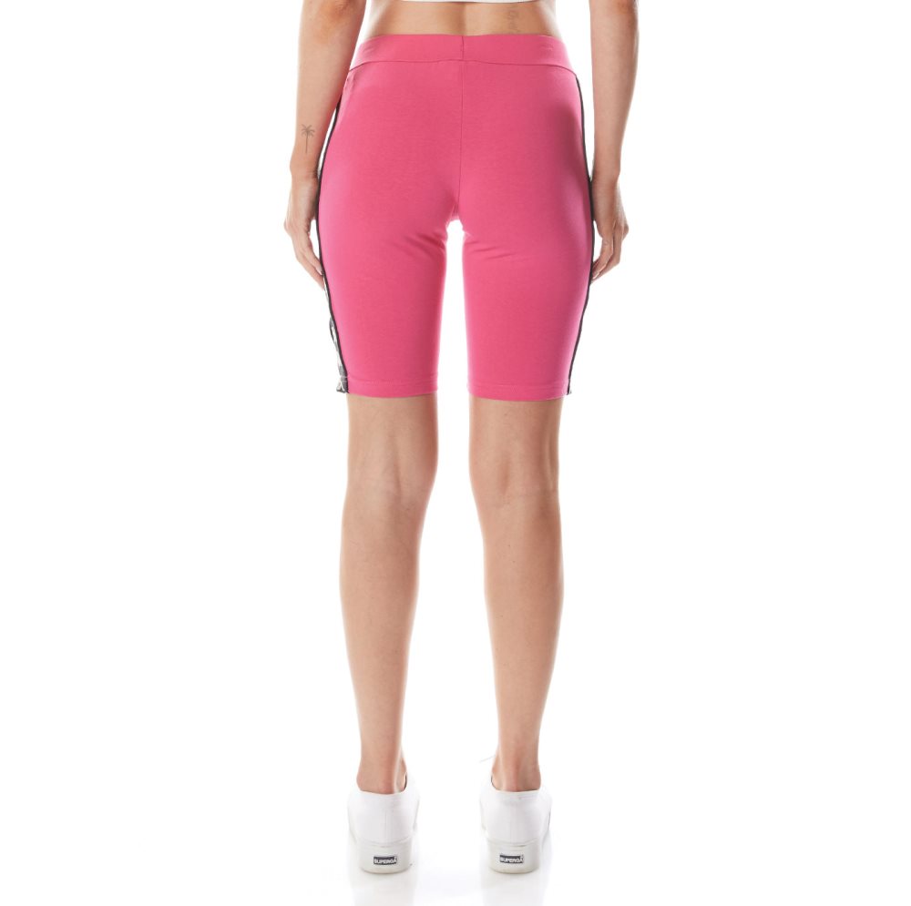 Pantalones Cortos Ciclismo Kappa 222 Banda Dicles 2 Rosas Negros | 29086-MWHQ