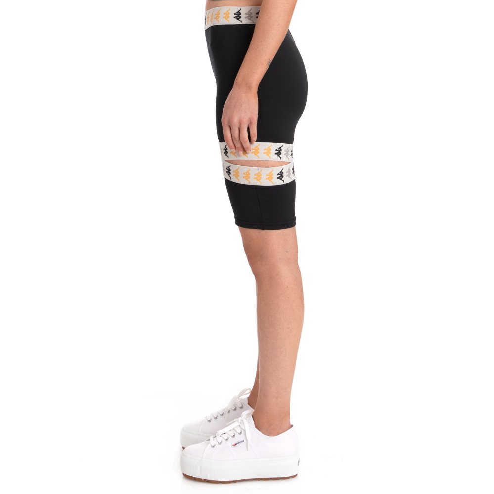 Pantalones Cortos Ciclismo Kappa 222 Banda Fuig 2 Negros | 56390-ISEO