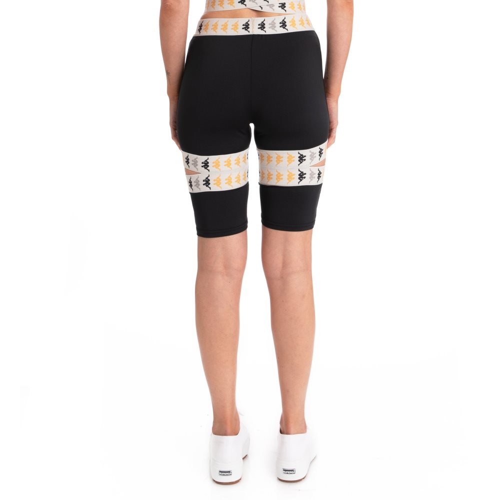 Pantalones Cortos Ciclismo Kappa 222 Banda Fuig 2 Negros | 56390-ISEO