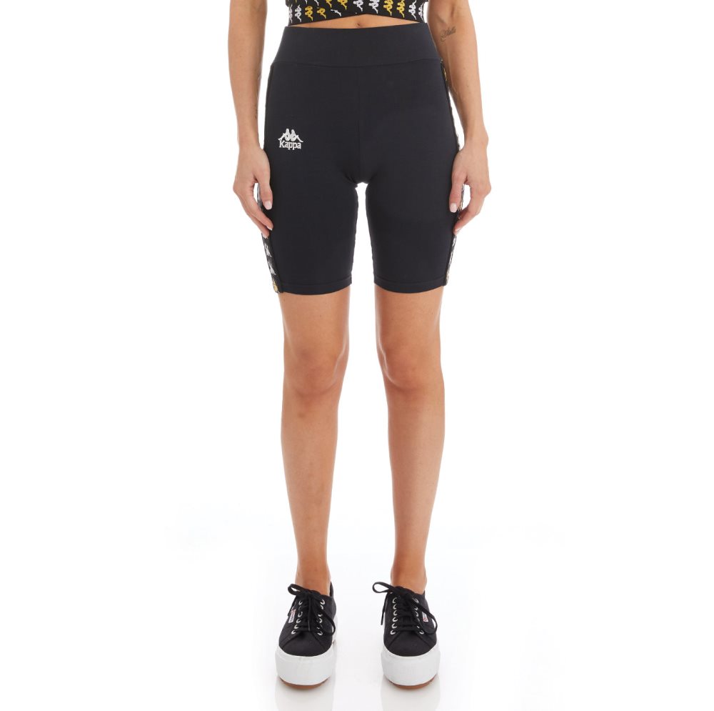 Pantalones Cortos Ciclismo Kappa 222 Banda Utuado Negros | 57049-ABQP