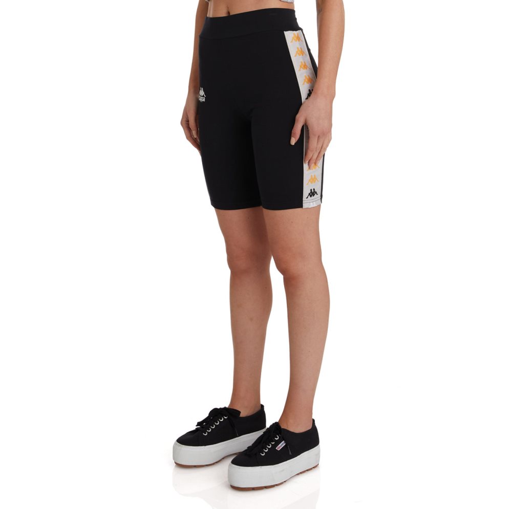 Pantalones Cortos Ciclismo Kappa 222 Banda Cartin 2 Negros | 69842-LYQF