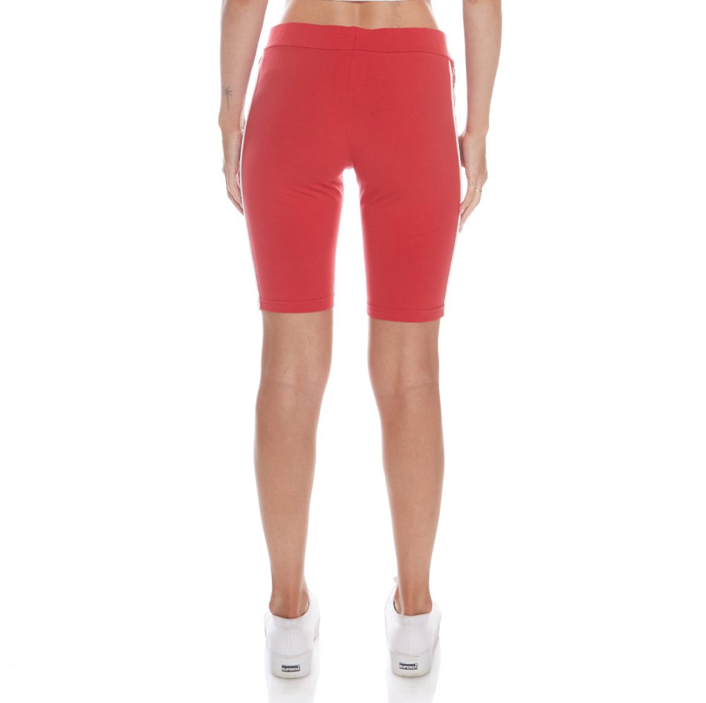 Pantalones Cortos Ciclismo Kappa 222 Banda Dicles 2 Rojos Blancos | 74018-DNWM