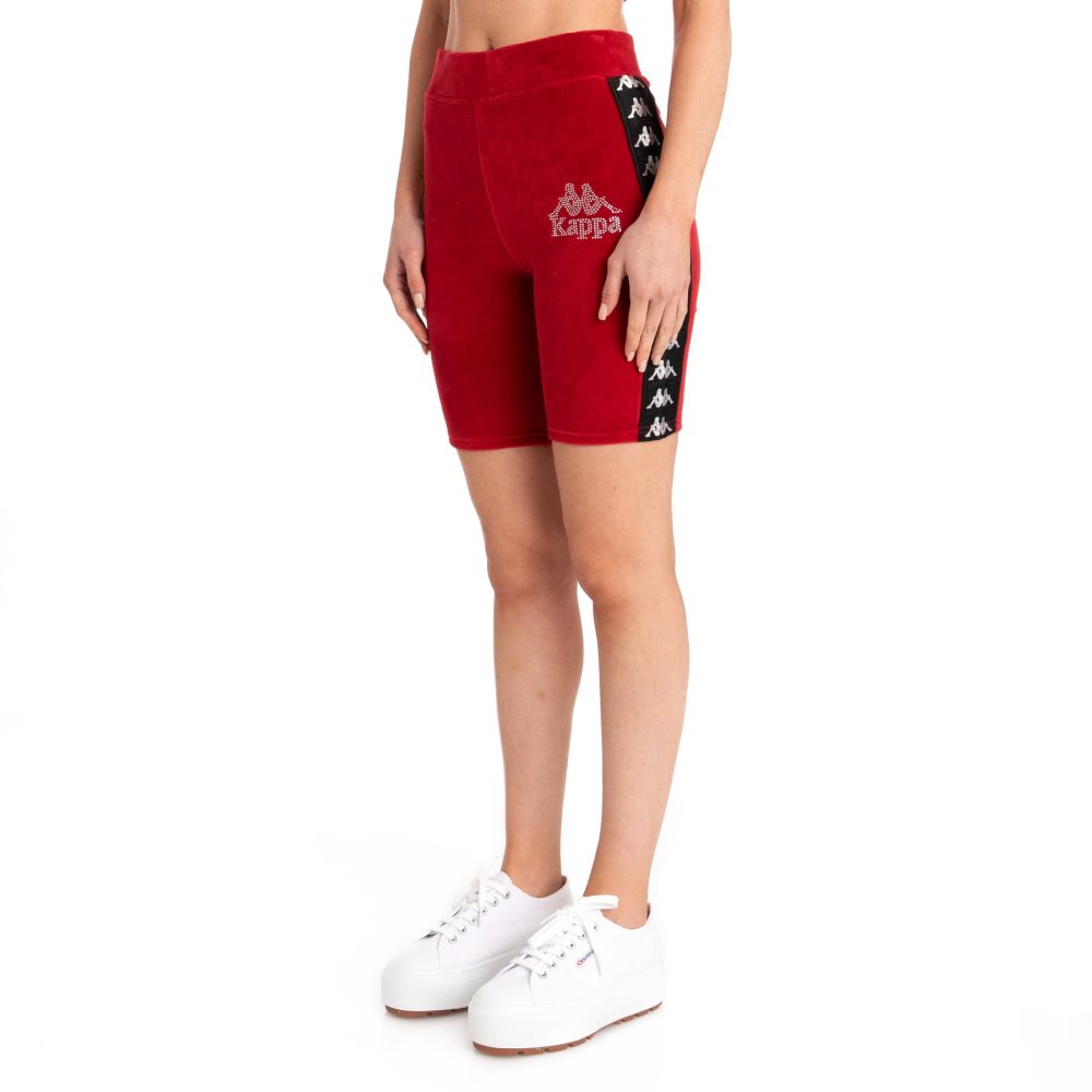 Pantalones Cortos Ciclismo Kappa 222 Banda Saxeever Rojos | 87350-YHIZ