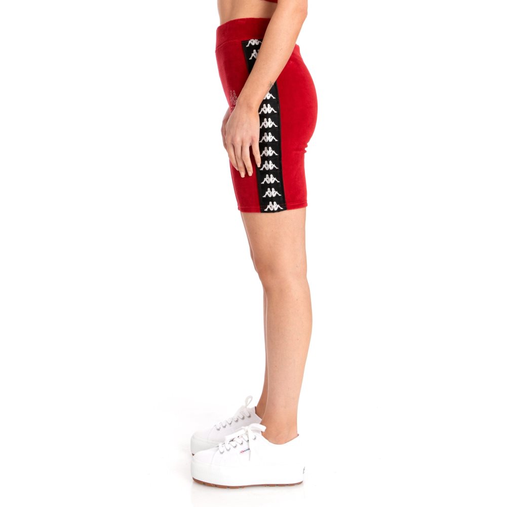 Pantalones Cortos Ciclismo Kappa 222 Banda Saxeever Rojos | 87350-YHIZ