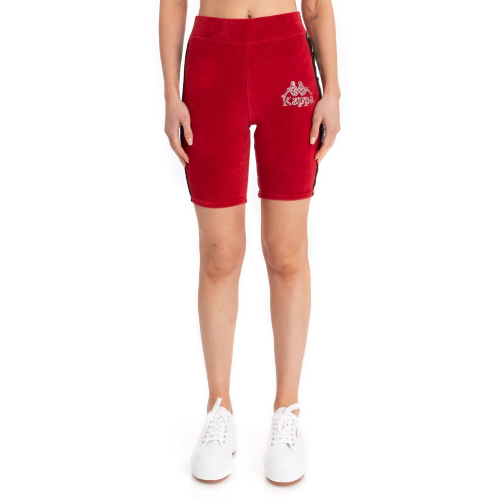 Pantalones Cortos Ciclismo Kappa 222 Banda Saxeever Rojos | 87350-YHIZ