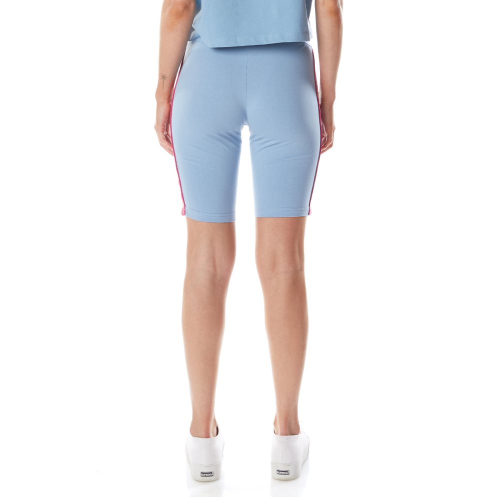 Pantalones Cortos Ciclismo Kappa 222 Banda Dicles 2 Azules Claro Rosas | 98173-QDLB