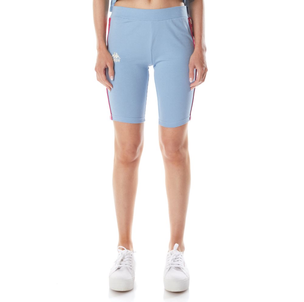 Pantalones Cortos Ciclismo Kappa 222 Banda Dicles 2 Azules Claro Rosas | 98173-QDLB