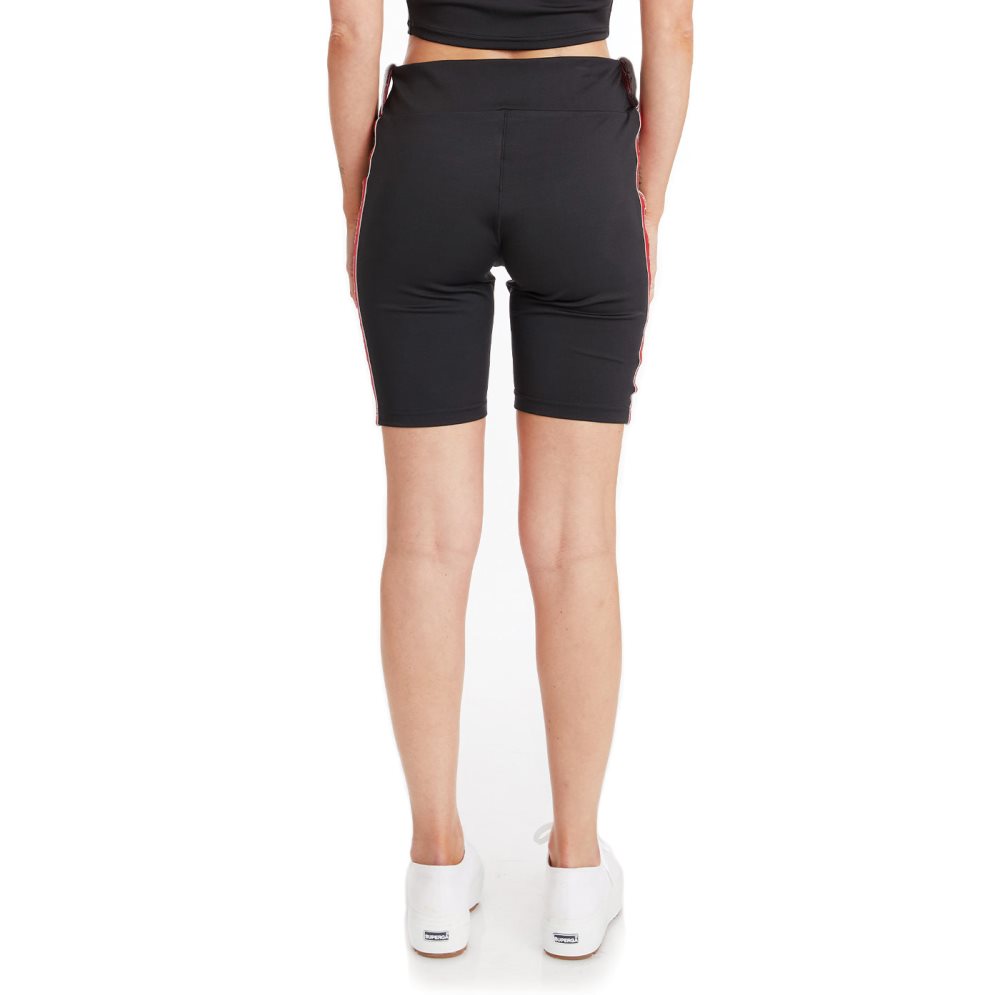 Pantalones Cortos Ciclismo Kappa Logo Tape Doham Negros | 65081-VBAL