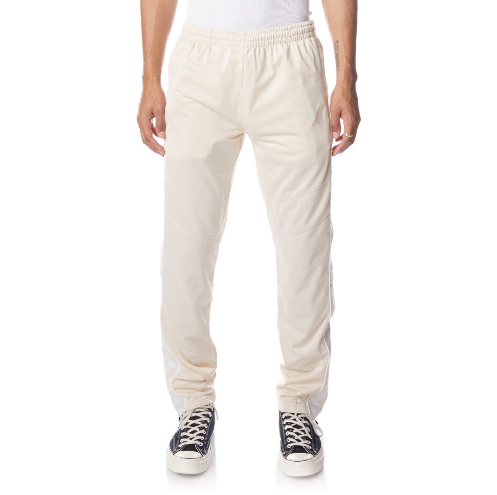 Pantalones Deportivos Kappa 222 Banda Aderno Beige Blancos | 03591-CZQN