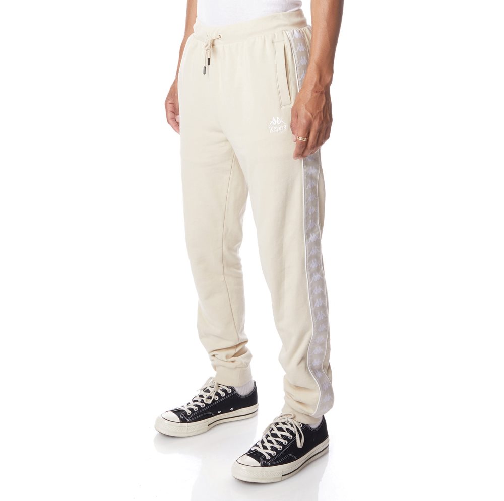 Pantalones Deportivos Kappa 222 Banda Alanz 2 Beige Blancos | 10452-YPNJ