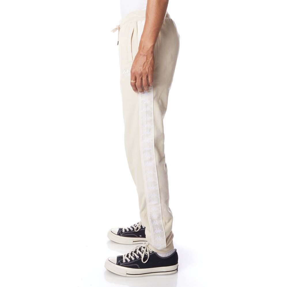 Pantalones Deportivos Kappa 222 Banda Alanz 2 Beige Blancos | 10452-YPNJ