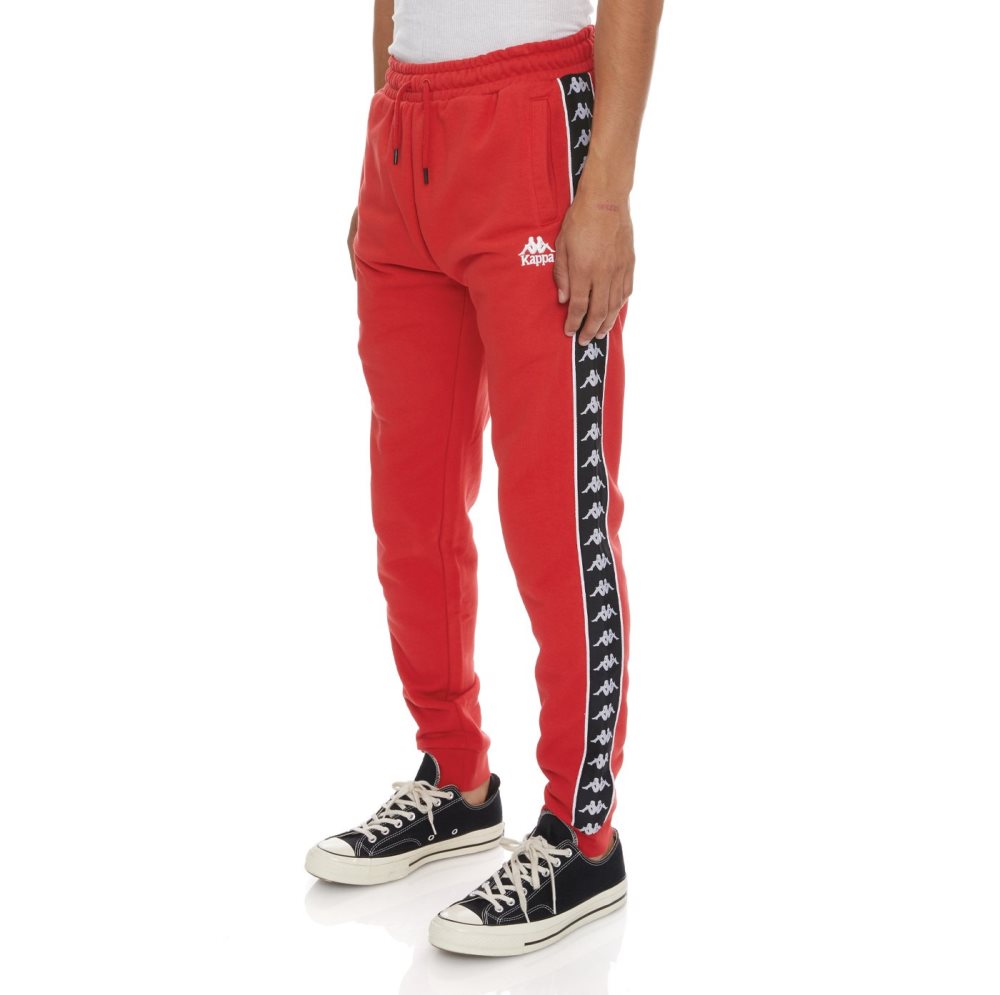 Pantalones Deportivos Kappa 222 Banda Alanz 2 Rojos Negros | 69341-CRVF