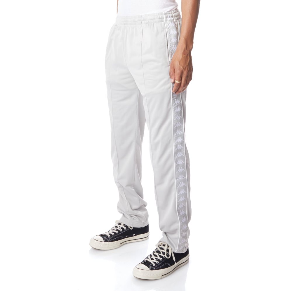 Pantalones Deportivos Kappa 222 Banda Astoriazz Grises Blancos | 53671-PRDK