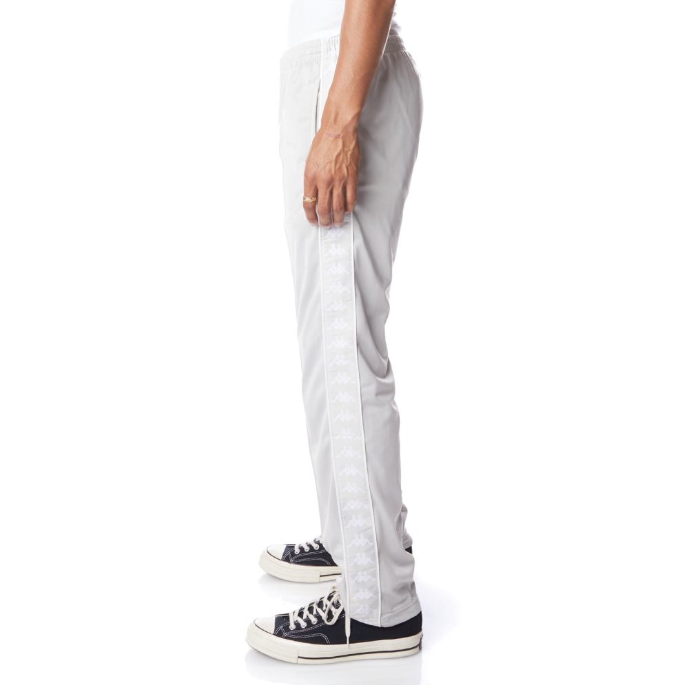 Pantalones Deportivos Kappa 222 Banda Astoriazz Grises Blancos | 53671-PRDK