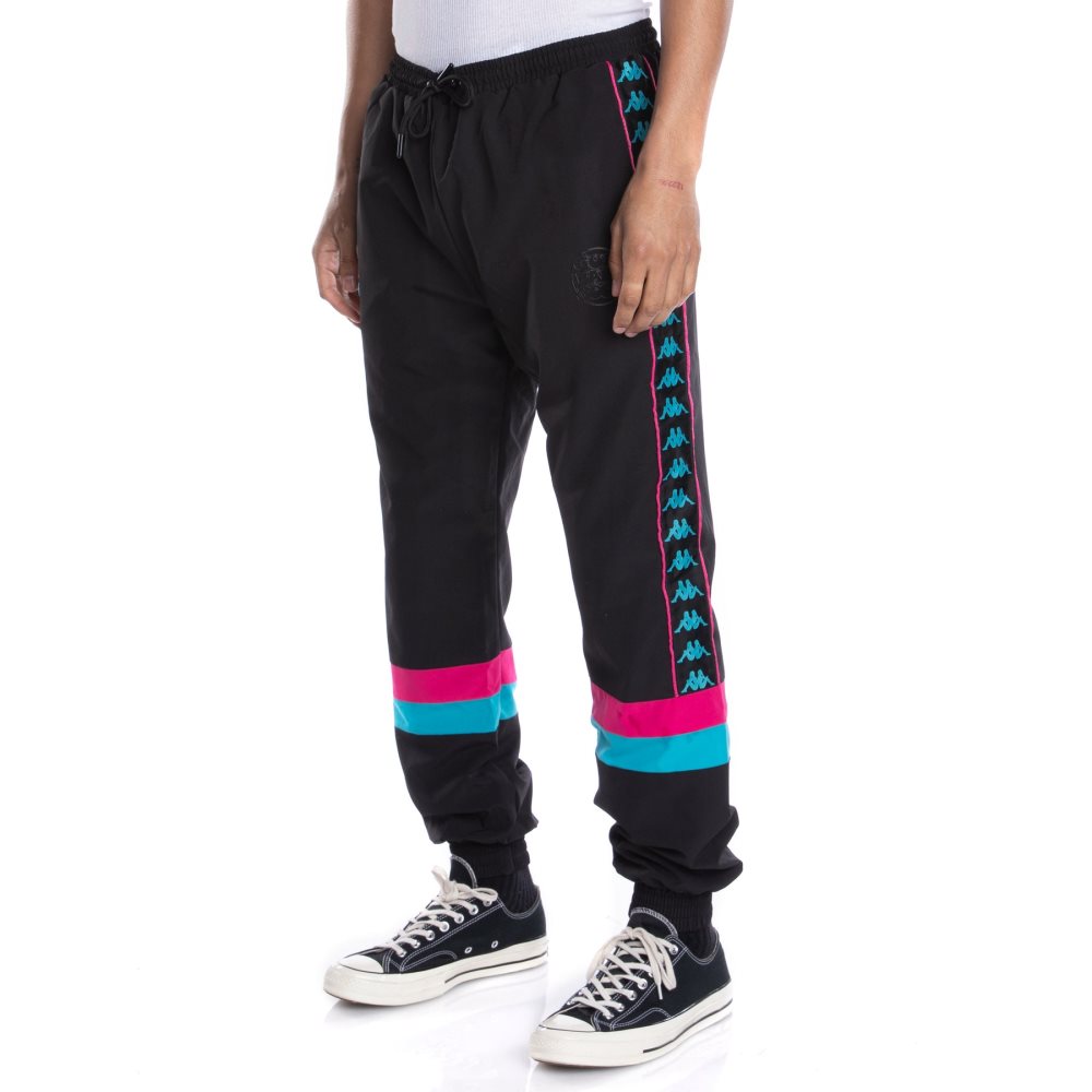 Pantalones Deportivos Kappa 222 Banda Gumball Govel Negros | 35960-IBFH