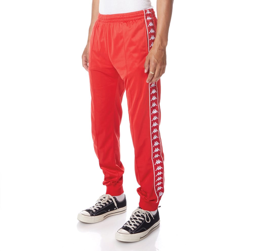 Pantalones Deportivos Kappa 222 Banda Rastoriazz Rojos Blancos | 10836-ZRMV