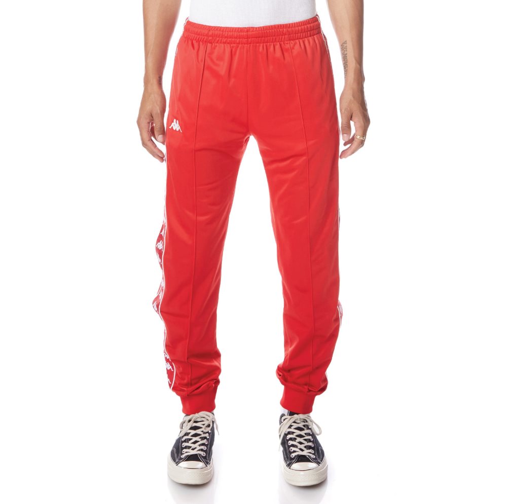 Pantalones Deportivos Kappa 222 Banda Rastoriazz Rojos Blancos | 10836-ZRMV