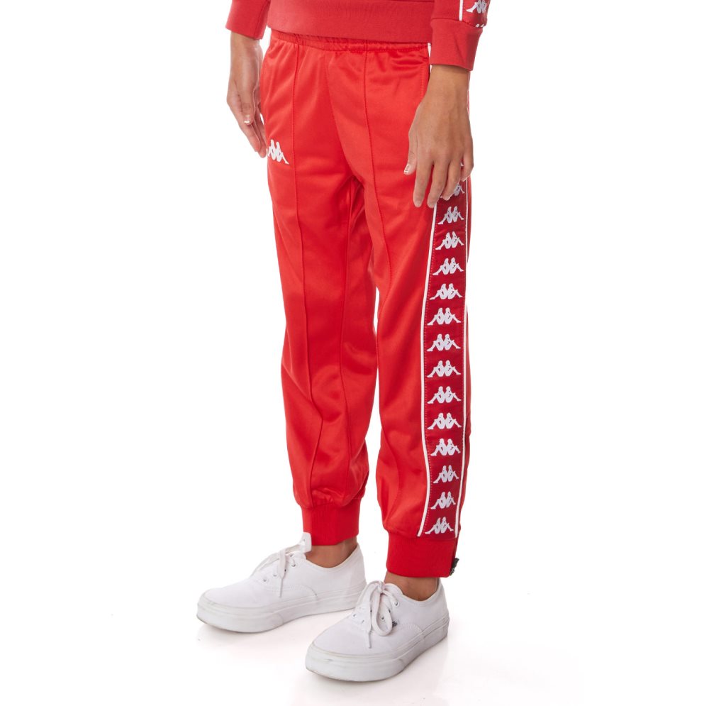 Pantalones Deportivos Kappa 222 Banda Rastoriazz Rojos Blancos | 31780-BZPO