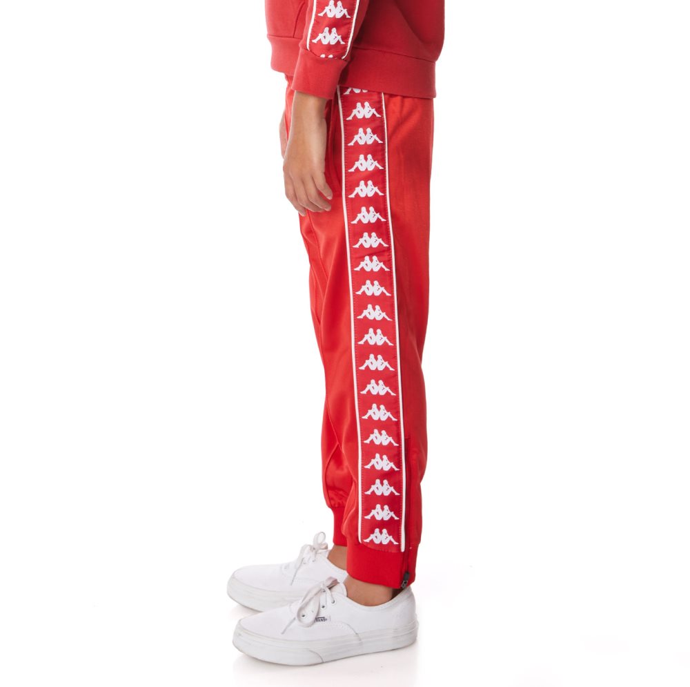 Pantalones Deportivos Kappa 222 Banda Rastoriazz Rojos Blancos | 31780-BZPO