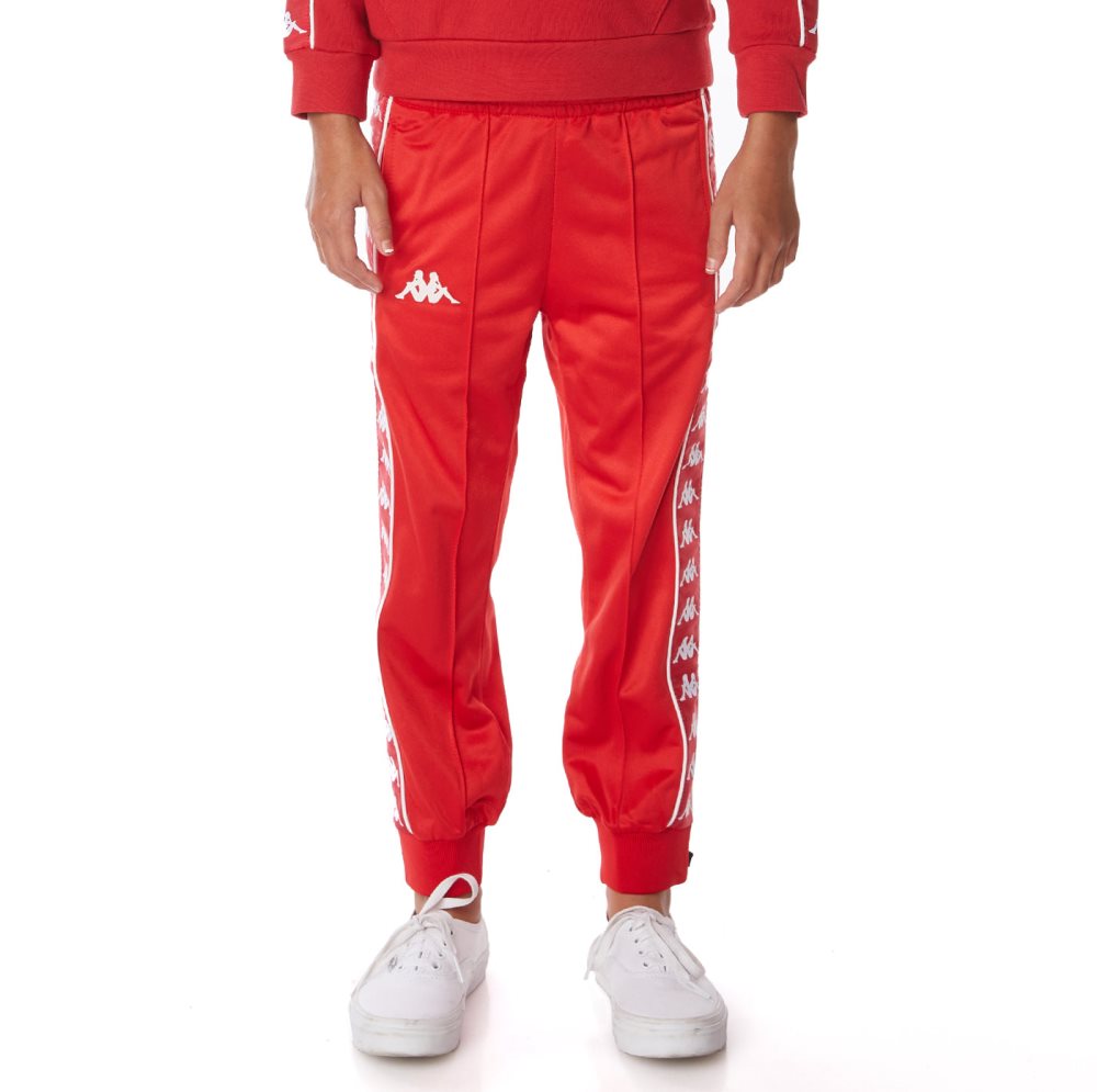 Pantalones Deportivos Kappa 222 Banda Rastoriazz Rojos Blancos | 31780-BZPO