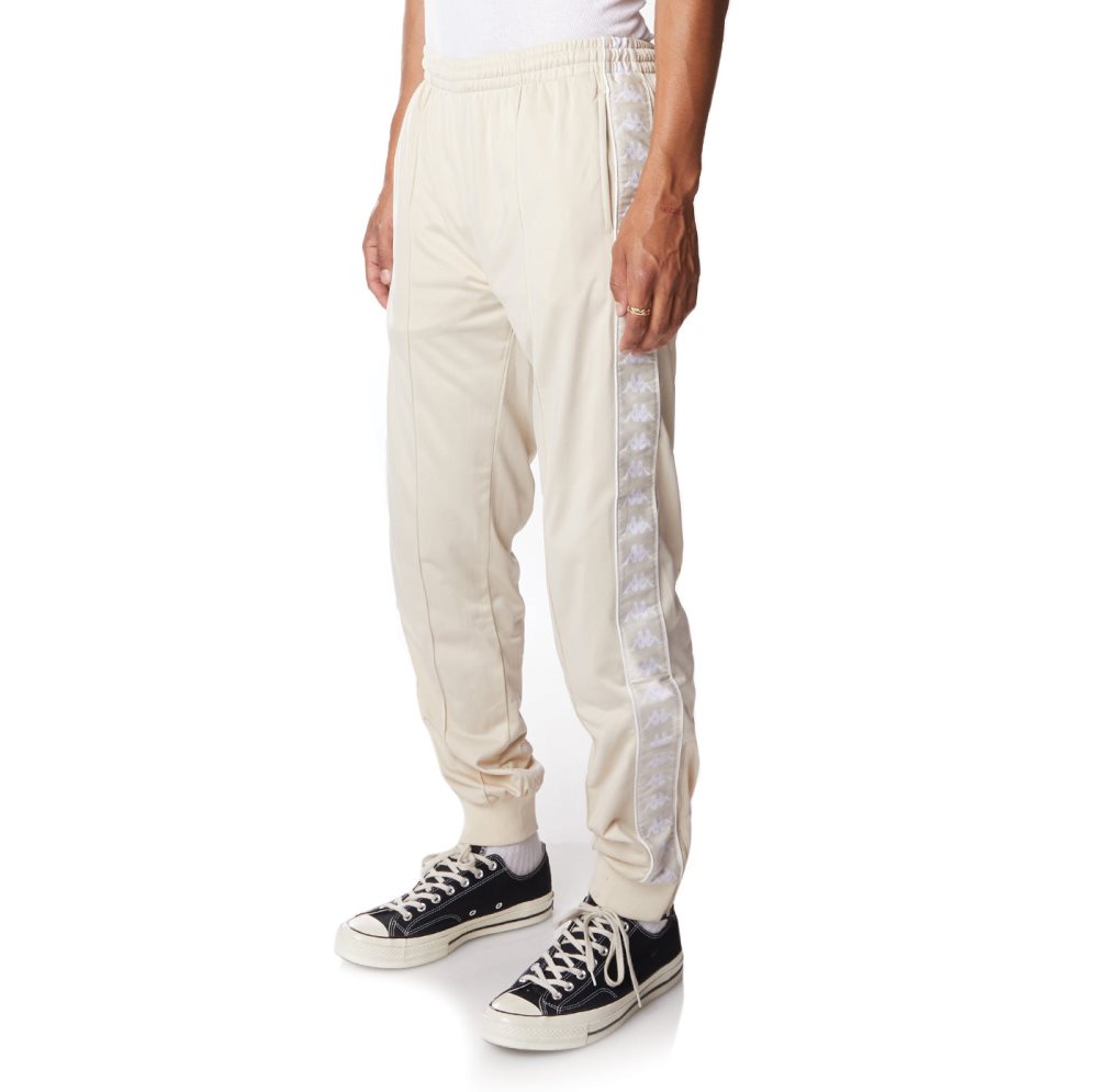 Pantalones Deportivos Kappa 222 Banda Rastoriazz Beige Blancos | 38690-UZAK