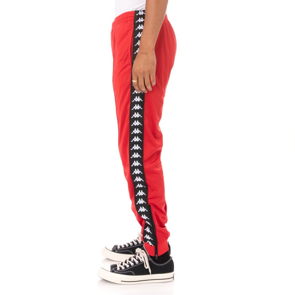 Pantalones Deportivos Kappa 222 Banda Rastoriazz Rojos Negros | 40256-PYIQ