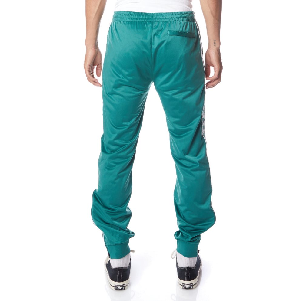 Pantalones Deportivos Kappa 222 Banda Rastoriazz Verdes Blancos | 68390-BXGQ