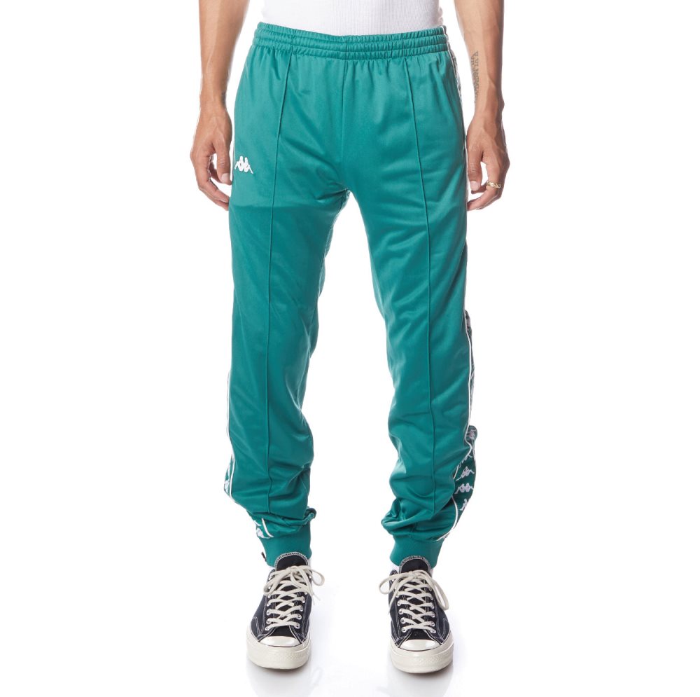 Pantalones Deportivos Kappa 222 Banda Rastoriazz Verdes Blancos | 68390-BXGQ