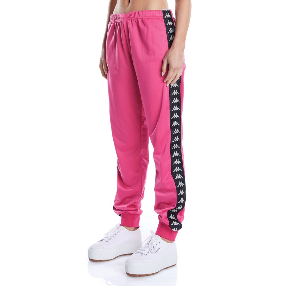 Pantalones Deportivos Kappa 222 Banda Wrastoria Rosas Negros | 42069-IMXK