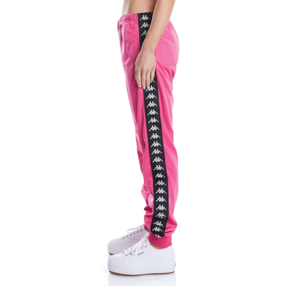 Pantalones Deportivos Kappa 222 Banda Wrastoria Rosas Negros | 42069-IMXK