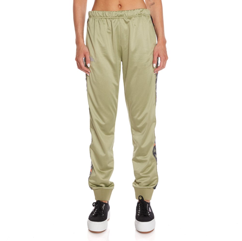 Pantalones Deportivos Kappa 222 Banda Wrastory Verdes | 48625-CDFE