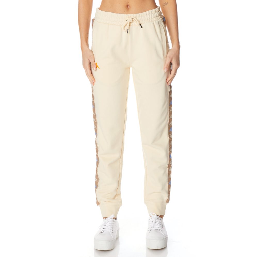 Pantalones Deportivos Kappa 222 Banda Wrastory Beige | 64537-ZLNE