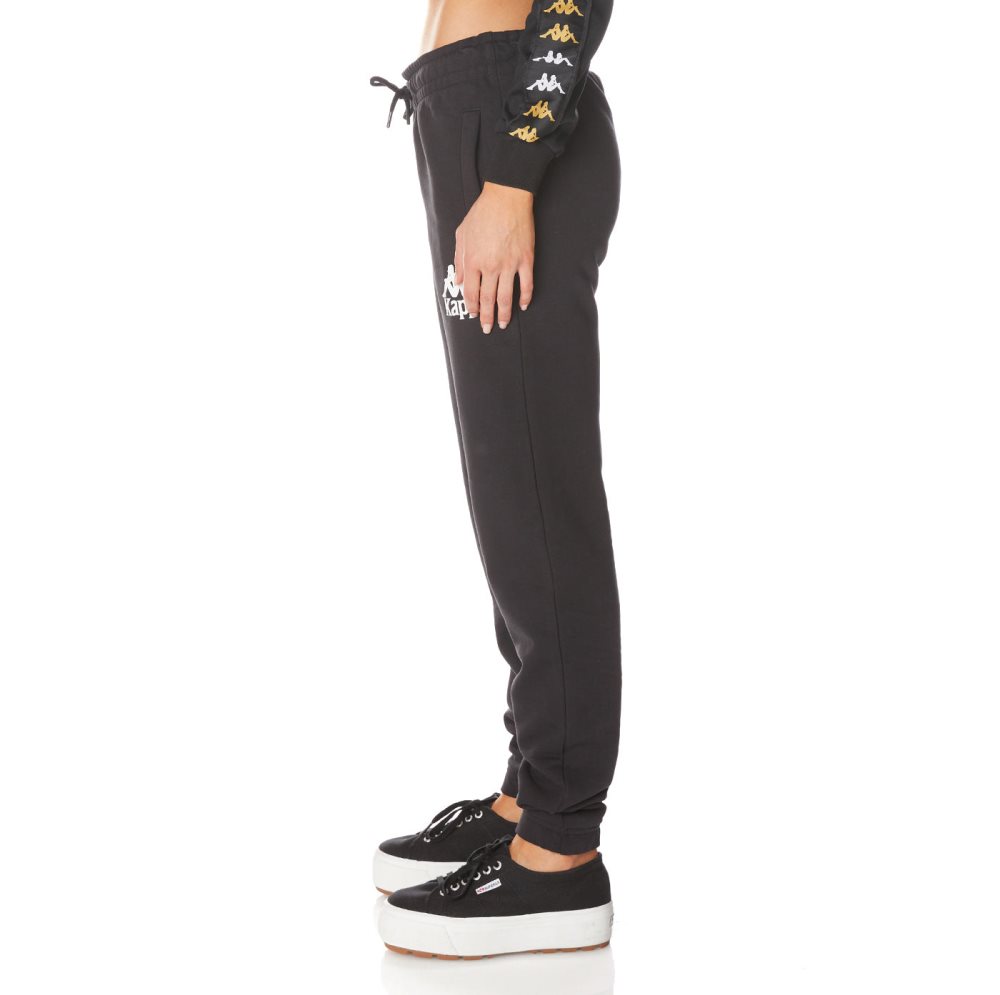 Pantalones Deportivos Kappa Authentic Ambalavao Negros | 10248-LSKT