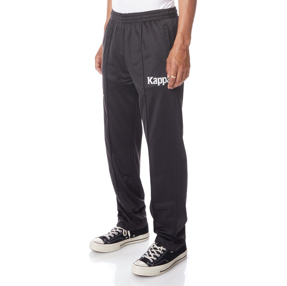 Pantalones Deportivos Kappa Authentic Ambret Negros Blancos | 75341-YHRC