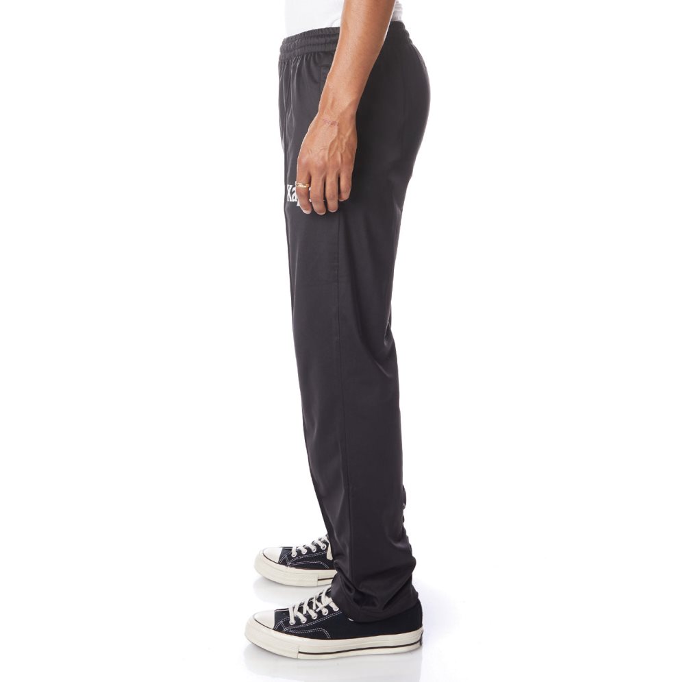 Pantalones Deportivos Kappa Authentic Ambret Negros Blancos | 75341-YHRC