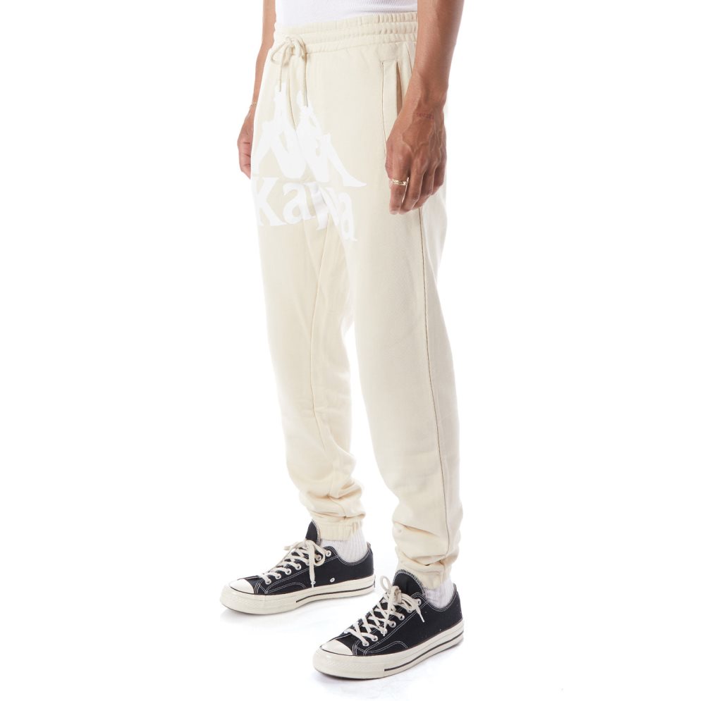 Pantalones Deportivos Kappa Authentic Anvest Beige Blancos | 37481-CWYT