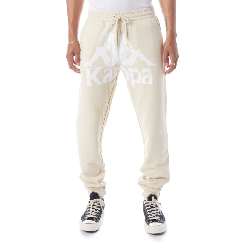 Pantalones Deportivos Kappa Authentic Anvest Beige Blancos | 37481-CWYT